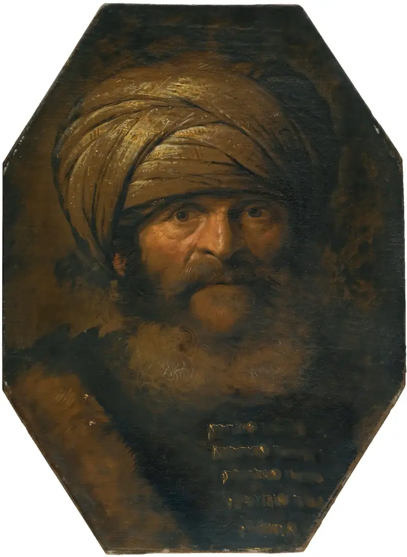 Skäggig man med turban av Giovanni Benedetto Castiglione