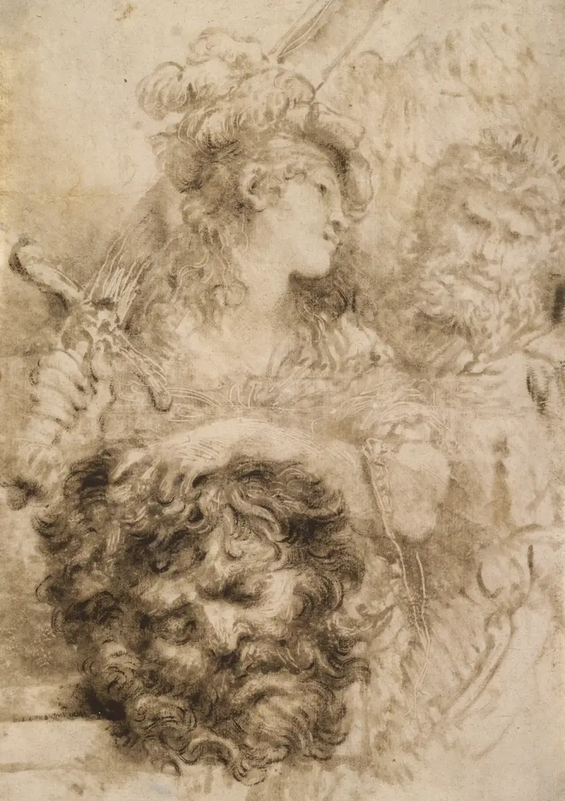 David med Goljats huvud av Giovanni Benedetto Castiglione