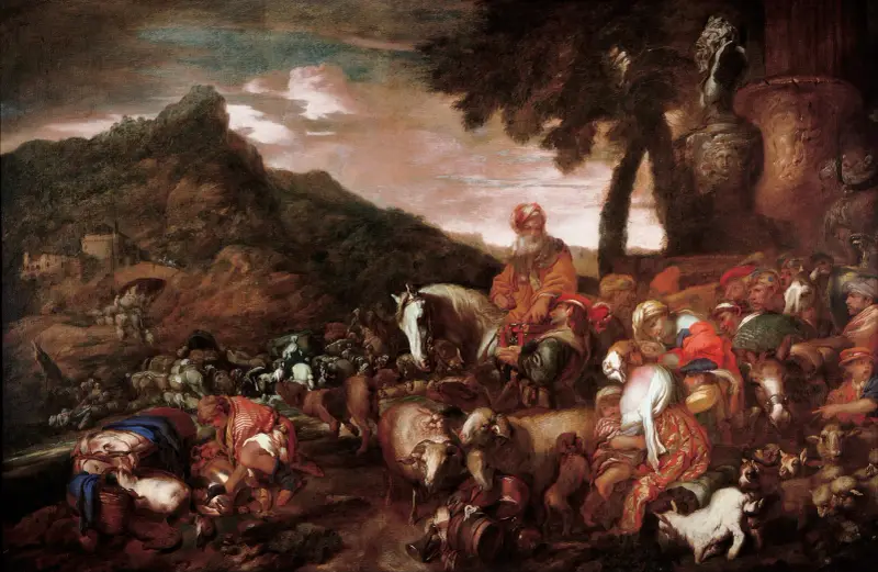 Journey of the Family of Abraham av Giovanni Benedetto Castiglione