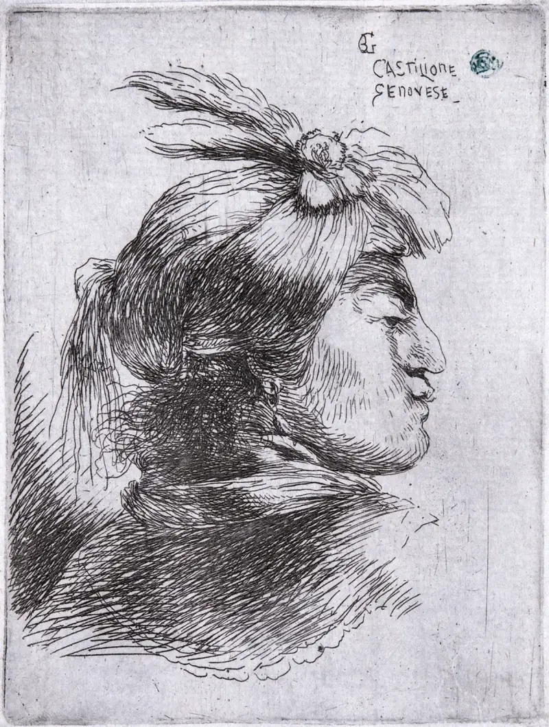 Mann im Profil von Giovanni Benedetto Castiglione