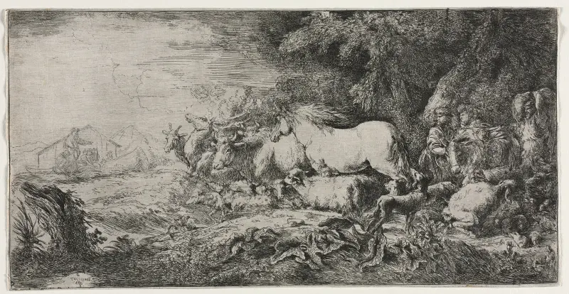 Noa och djuren som går in i arken av Giovanni Benedetto Castiglione