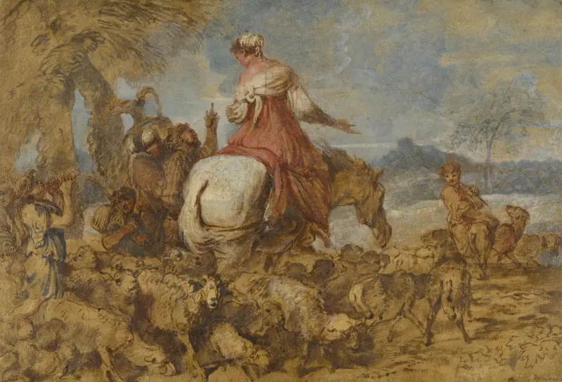 Pastoral resa av Giovanni Benedetto Castiglione