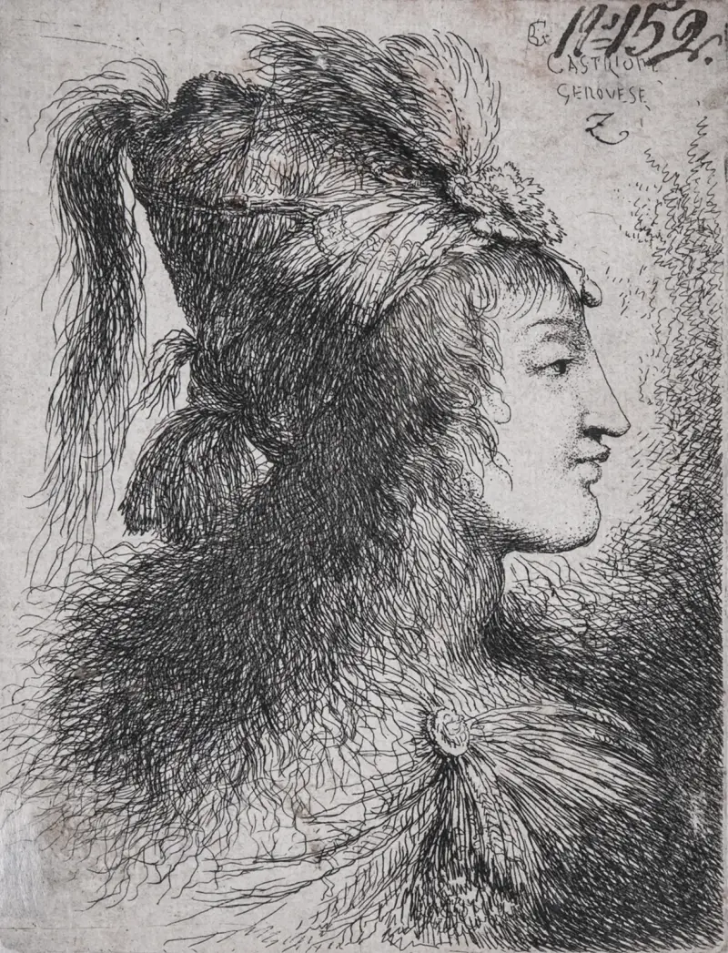 Ung man i profil av Giovanni Benedetto Castiglione