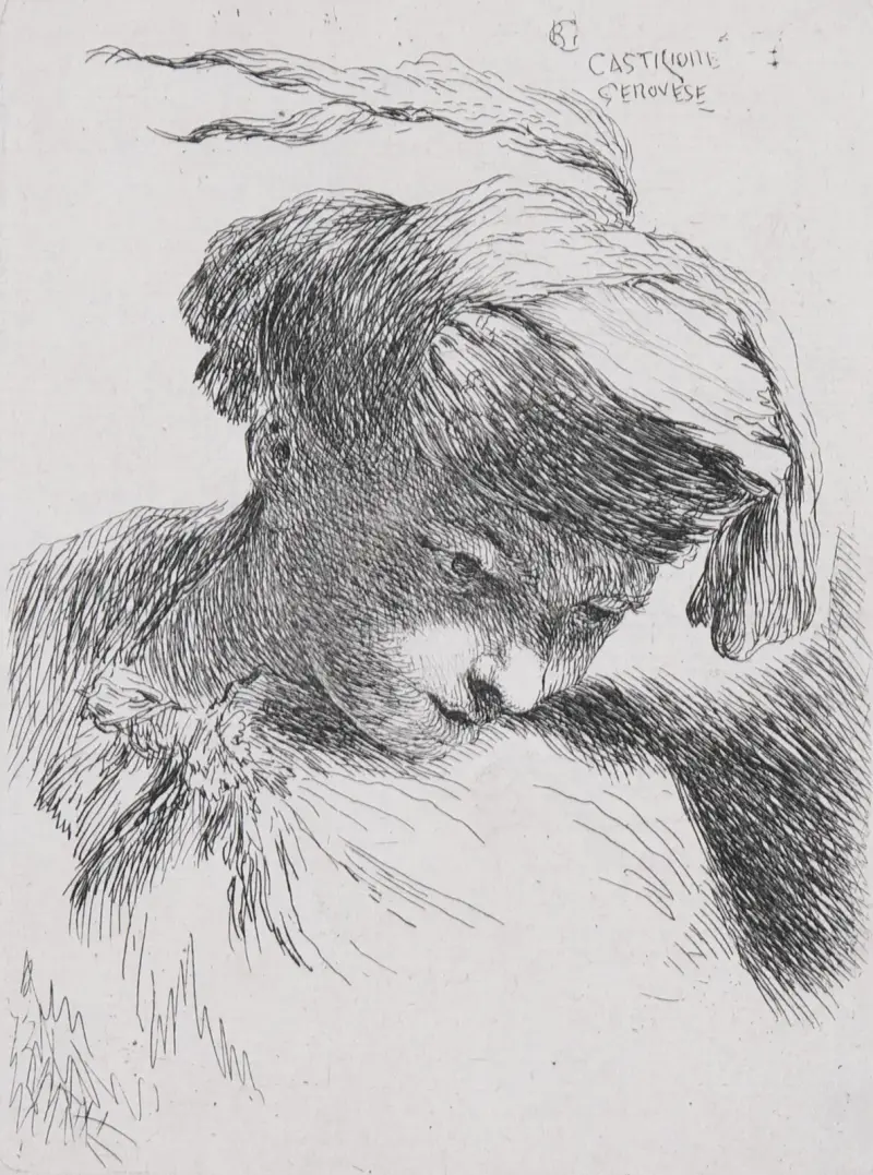 Young Man Looking Down av Giovanni Benedetto Castiglione