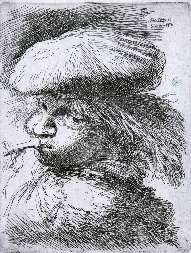 Młody mężczyzna z trąbką, Giovanni Benedetto Castiglione