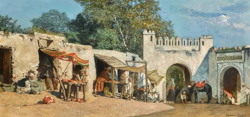 The Bab el Fahs gate, Tangier av Jean-Joseph-Benjamin Constant