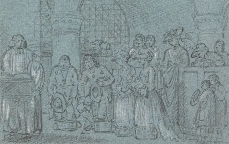 Ett dop i Chevening Church, Kent av Benjamin West