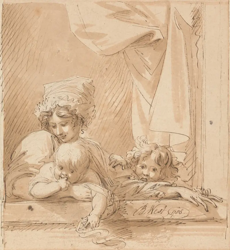 En mor och två barn av Benjamin West