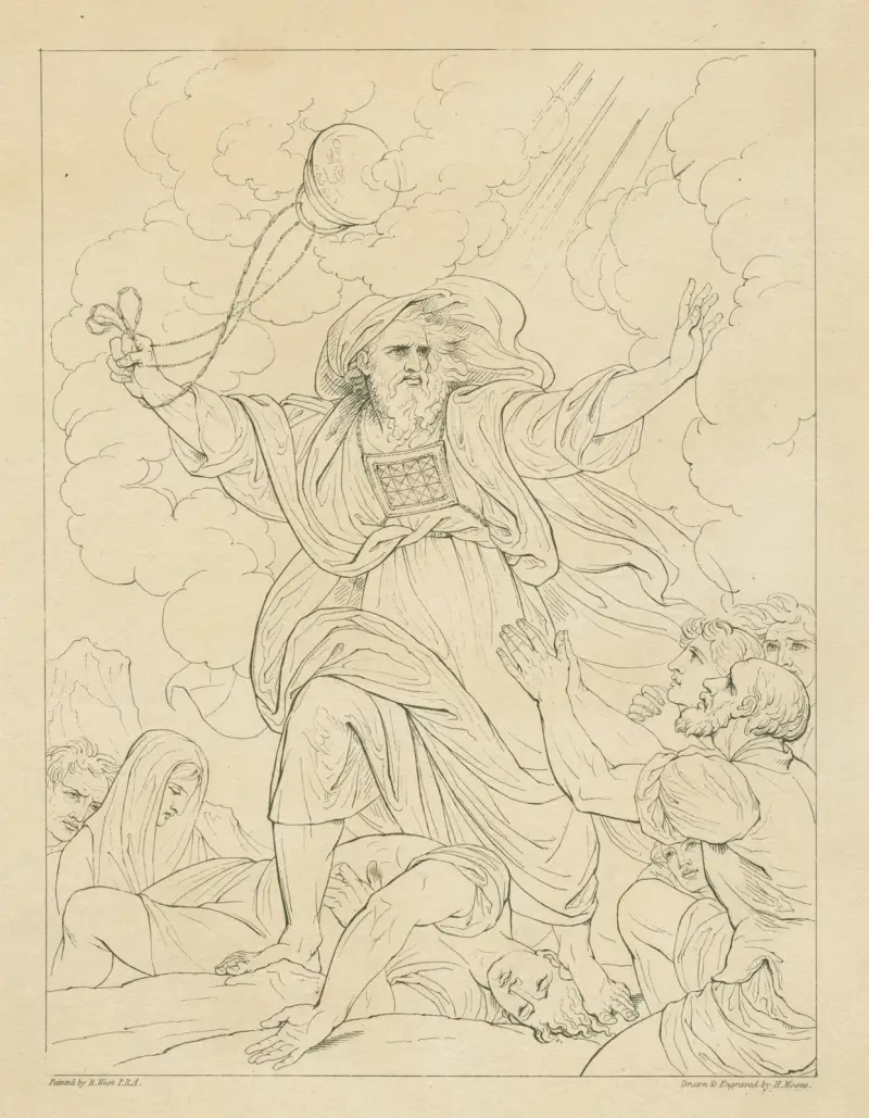 Aaron hemmt die Pest von Benjamin West