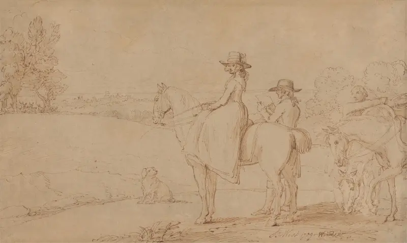 En konstnär som skissar i Windsor Park av Benjamin West
