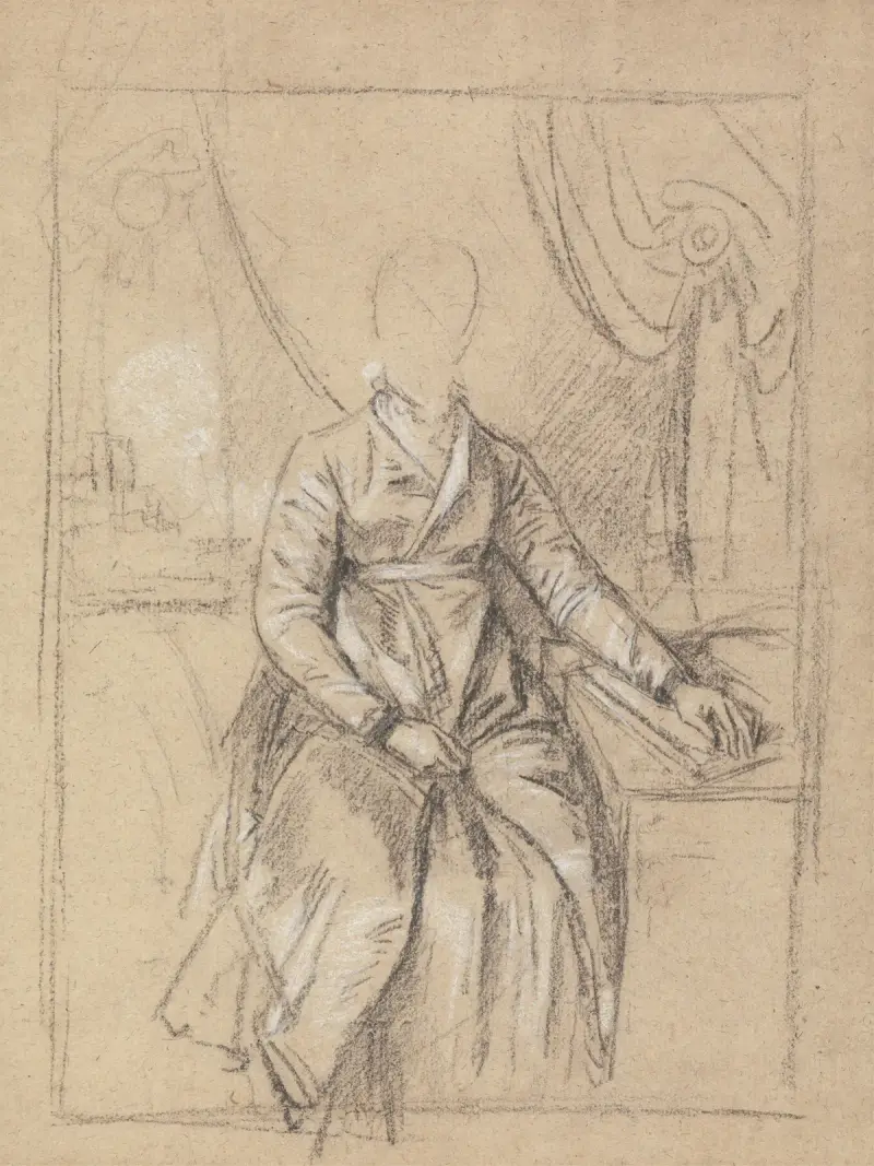 Kostymstudie för porträtt av en dam av Benjamin West