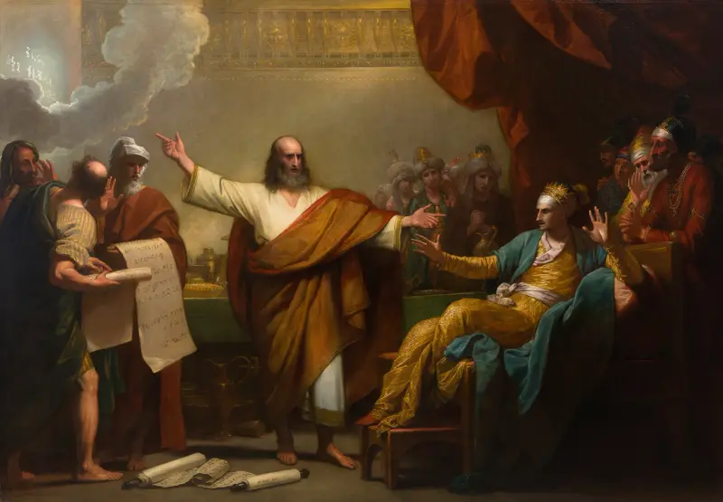 Daniel Interpreting to Belshazzar the Writing on the Wall av Benjamin West