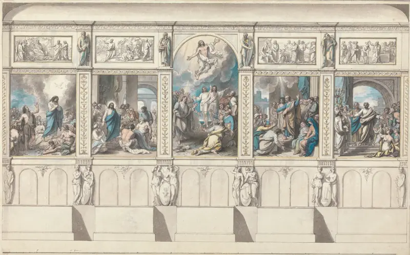 Förslag till vägg i kapellet för den uppenbarade religionen av Benjamin West