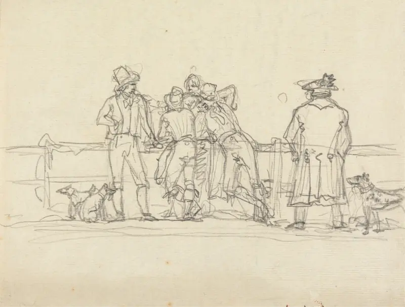 Figurer blickar ut mot havet av Benjamin West