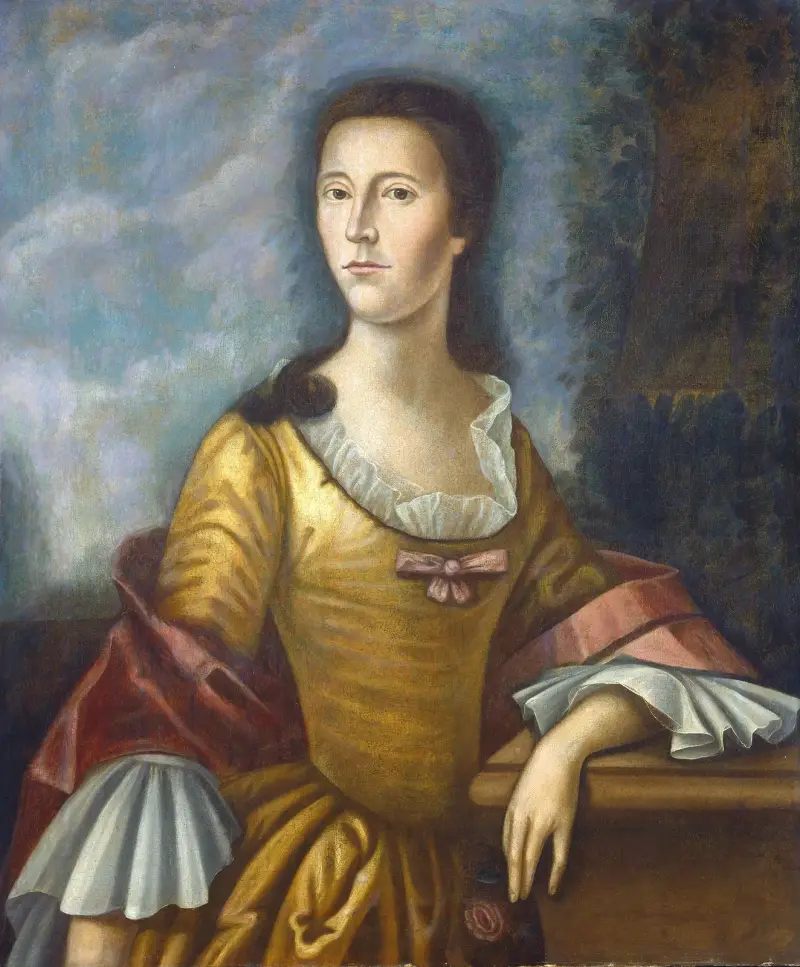 Mary Bethel Boude (Mrs. Samuel Boude) av Benjamin West
