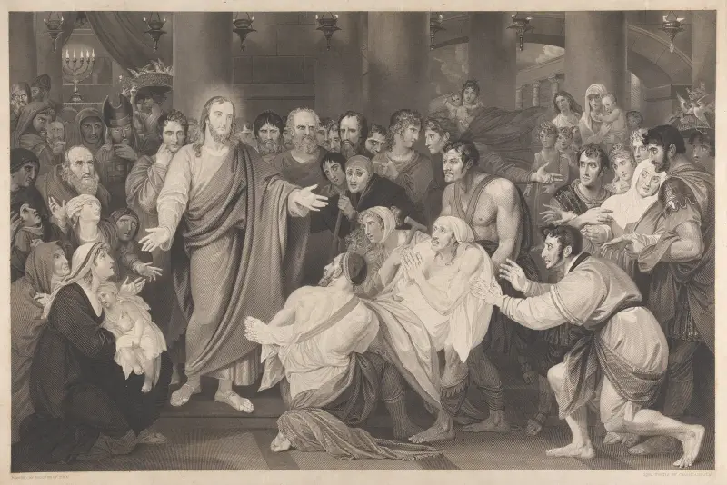 Vår Frälsare botar sjuka i templet av Benjamin West