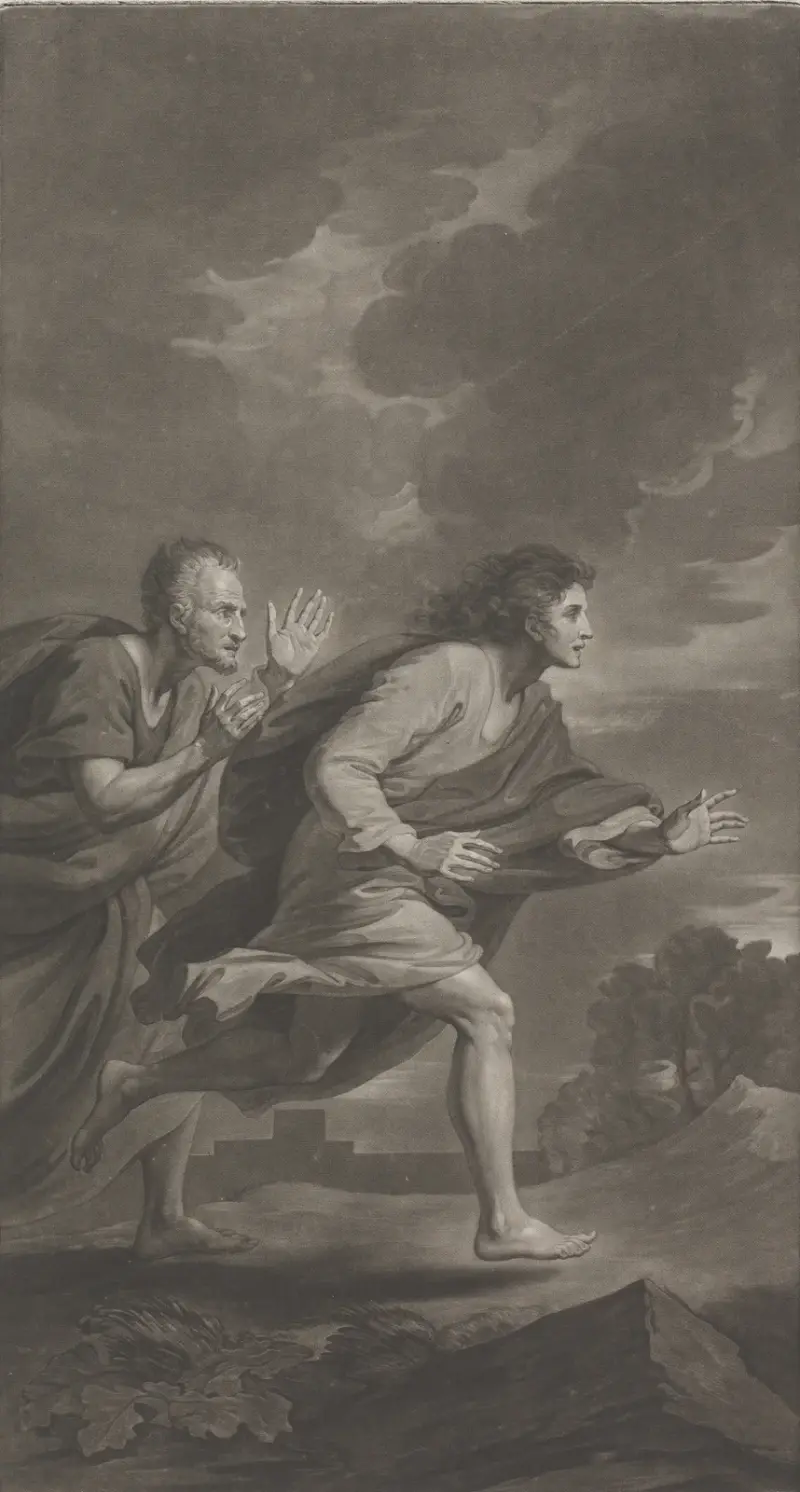 Petrus och Johannes på väg till graven av Benjamin West