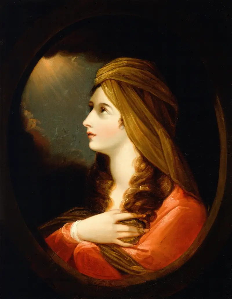 Porträtt av en dam av Benjamin West