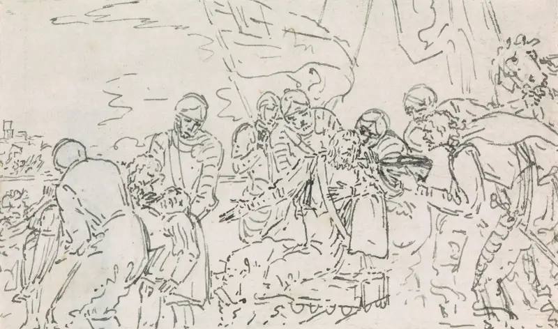 Studie för en riddares död av Benjamin West