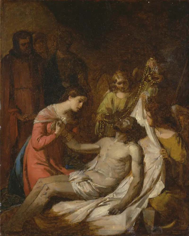 Studie av Klagosången över den döde Kristus av Benjamin West