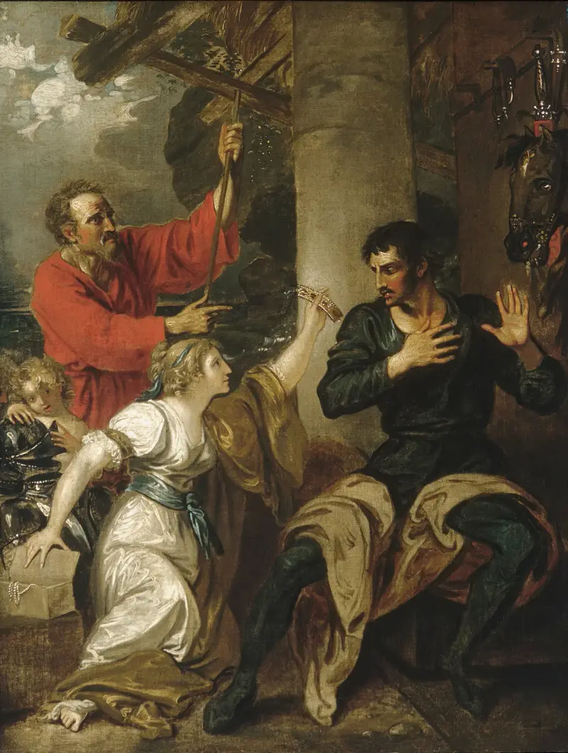 The Damsel and Orlando av Benjamin West
