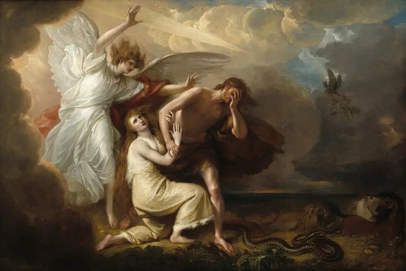 Adam och Evas fördrivning ur paradiset av Benjamin West