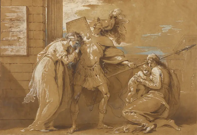 Skräcken för Astyanax (Hektor tar farväl av Andromache) av Benjamin West