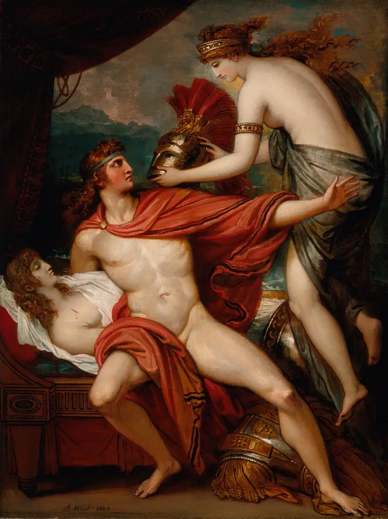 Thetis överlämnar rustningen till Akilles av Benjamin West