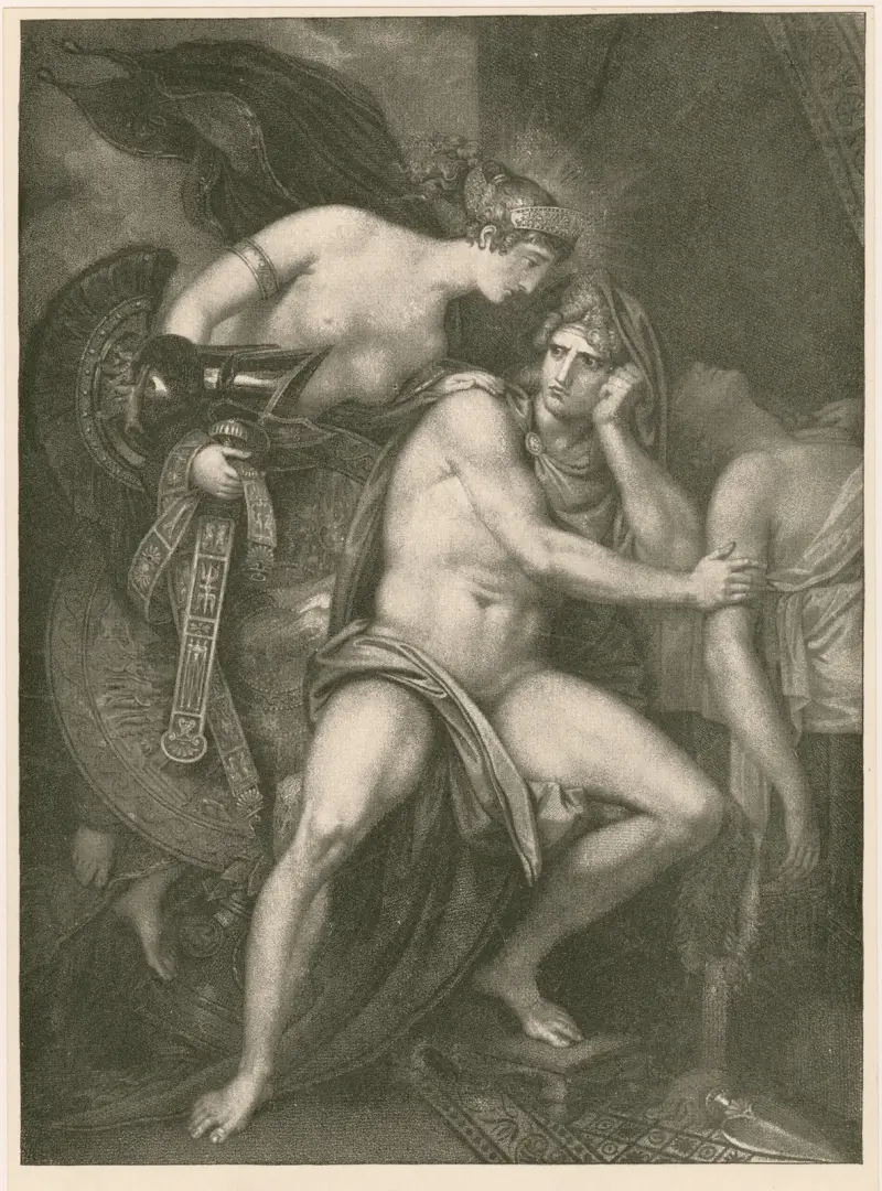 Thetis överlämnar rustningen till Akilles av Benjamin West