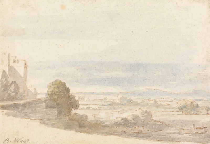 Windsor Great Park from the Castle Terrace av Benjamin West