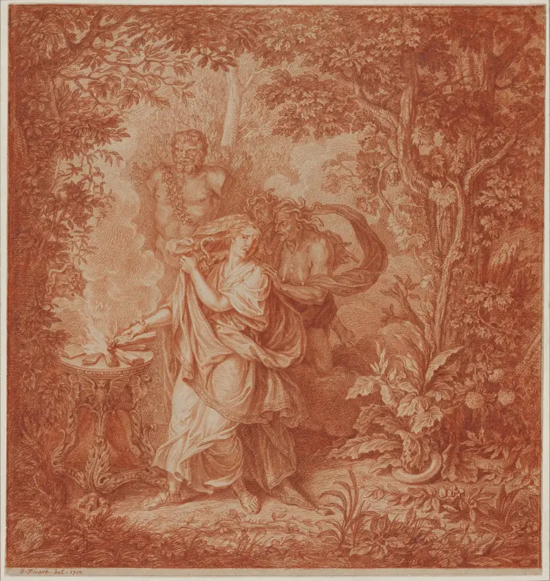 Althaea Putting the Fatal Log on the Fire av Bernard Picart