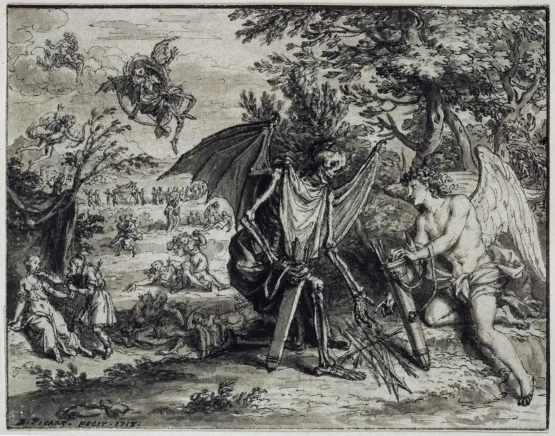 Amor und der Tod von Bernard Picart