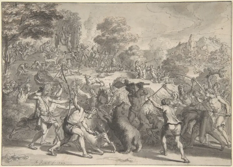 Mexican Sacrifice to the God of Hunting av Bernard Picart