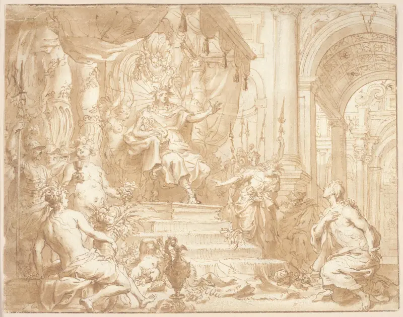 Phaeton asks his Father Phoebus for the Sun’s Chariot av Bernard Picart