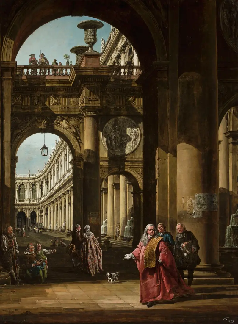 Self-portrait in the attire of the Venetian Procurator av Bernardo Bellotto