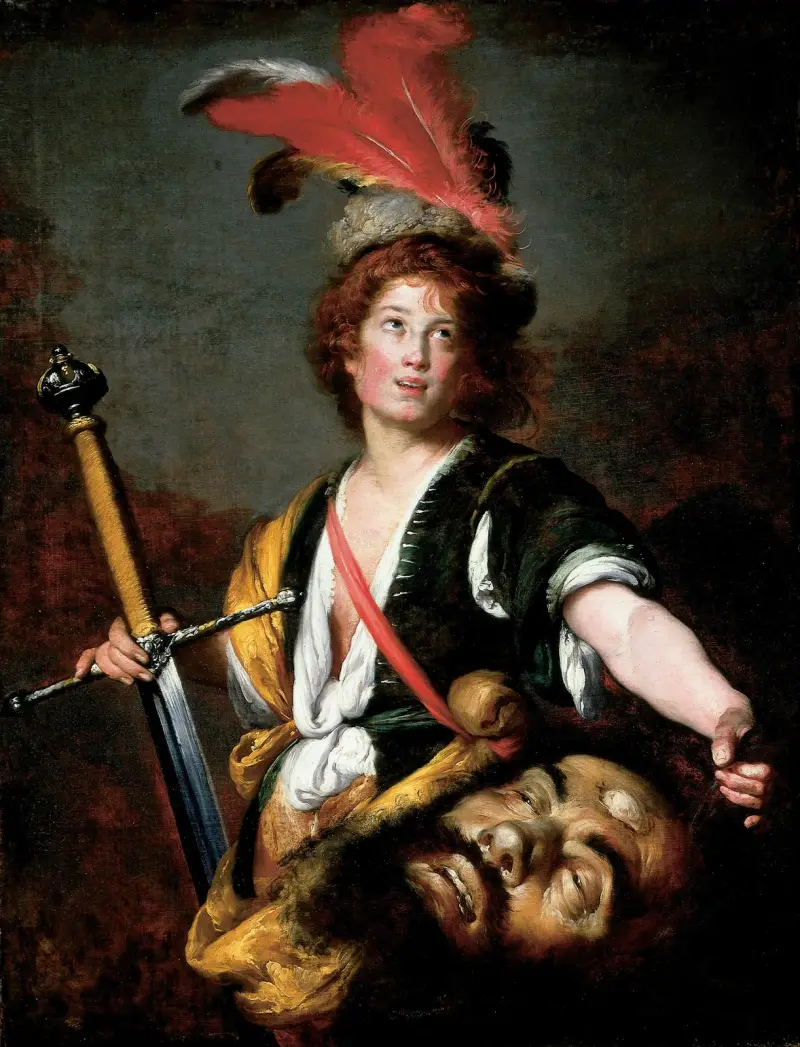 David with the Head of Goliath av Bernardo Strozzi
