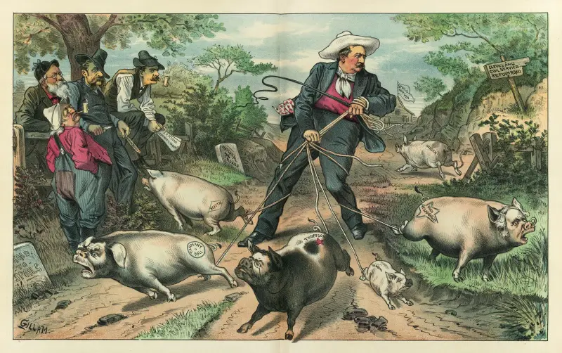 A hard job with the hogs, Bernhard Gillam