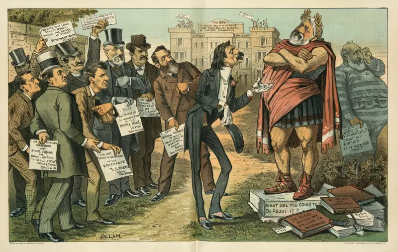 ‘Blaine will be vindicated in November’ –N.Y. Tribune av Bernhard Gillam