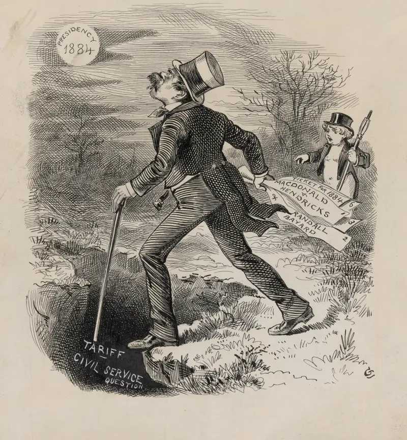 Don’t look so far ahead, my friend–mind your feet. av Bernhard Gillam