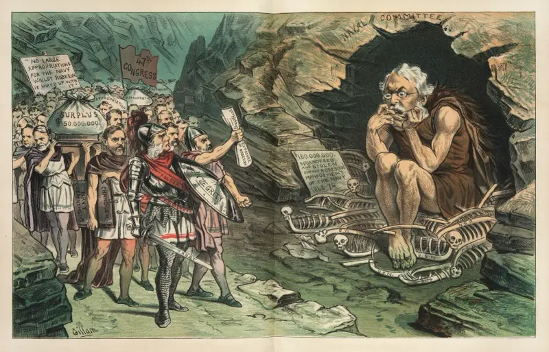 The new political pilgrim’s progress – passing the ogre av Bernhard Gillam