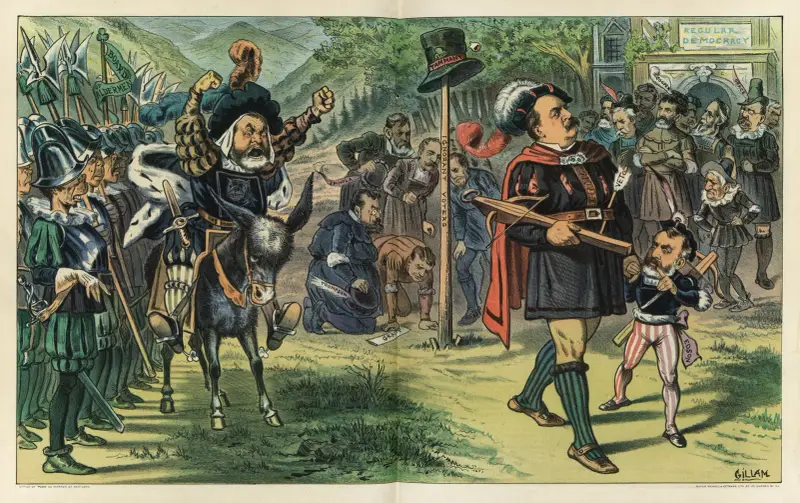 William Tell Cleveland will not bow to the hat av Bernhard Gillam