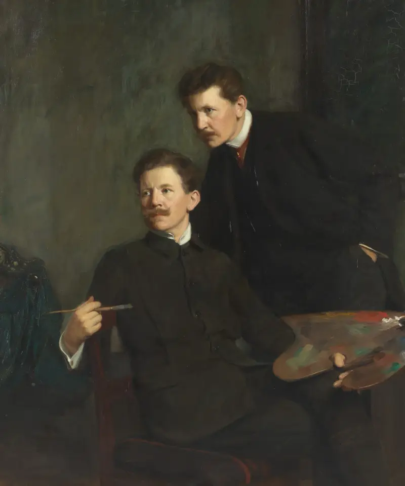 Dubbelporträtt av bröderna Bernhard och Emil Österman av Bernhard Österman