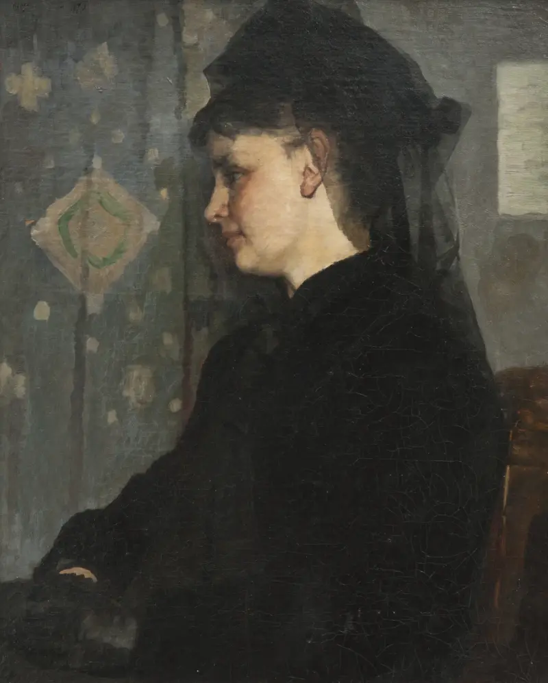 Woman in Black av Bertha Wegmann