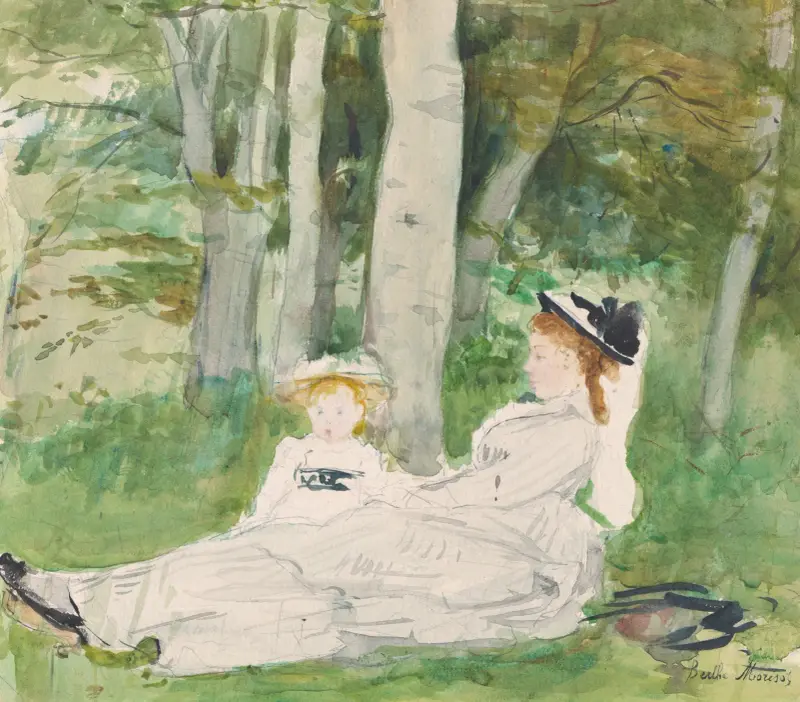 At The Edge Of The Forest (Edma And Jeanne) av Berthe Morisot