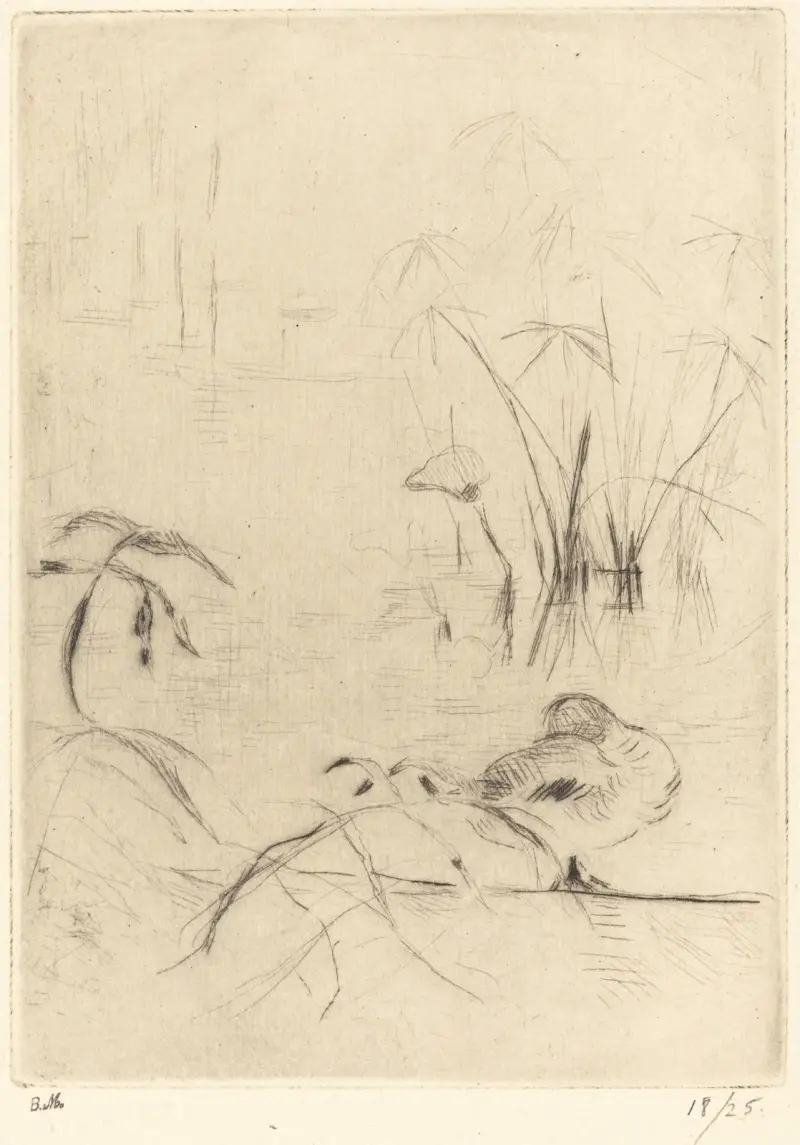 Ducks at Rest on the Bank av Berthe Morisot