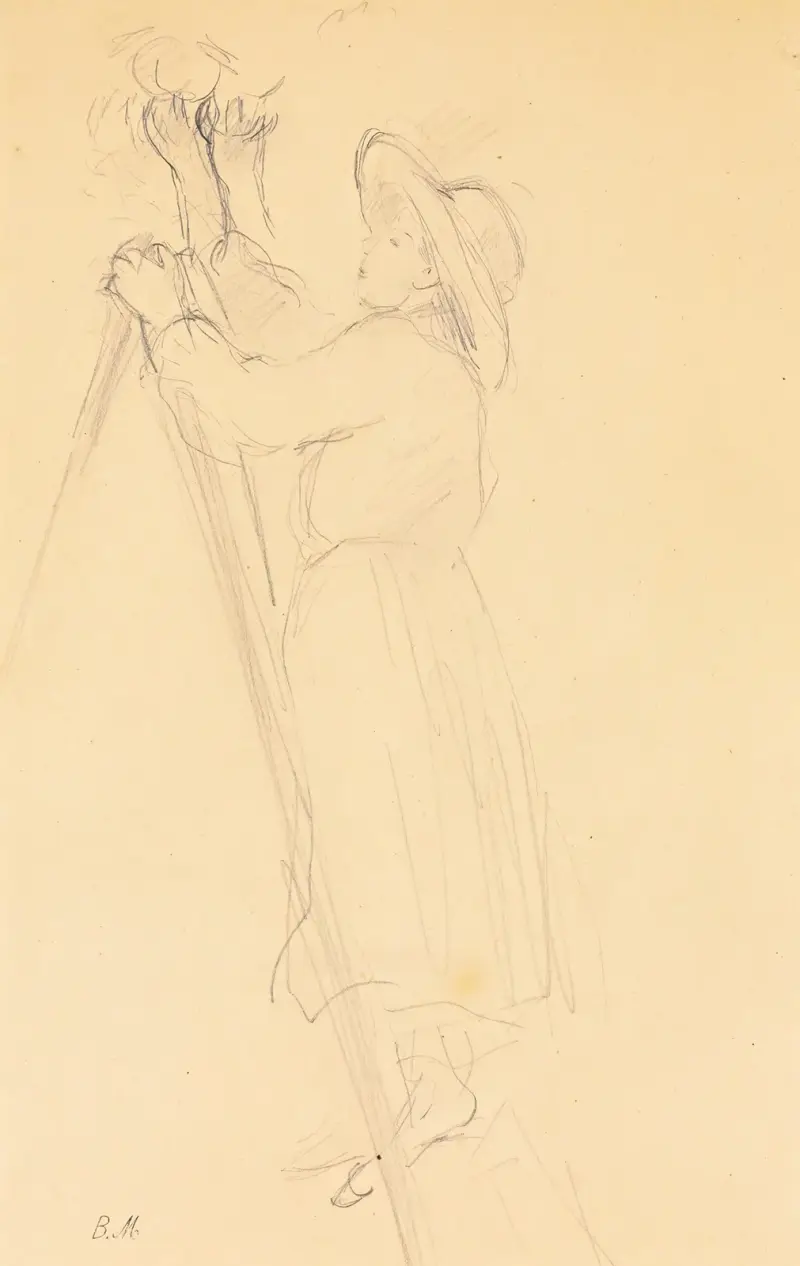 Étude Pour La Cueillette Des Pommes av Berthe Morisot