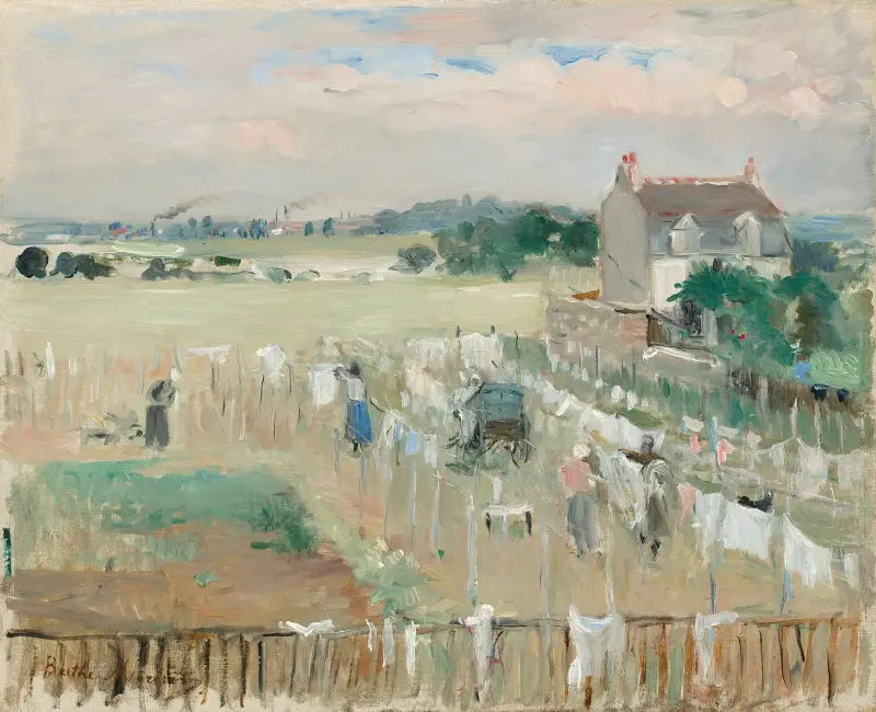 Hanging the Laundry out to Dry av Berthe Morisot