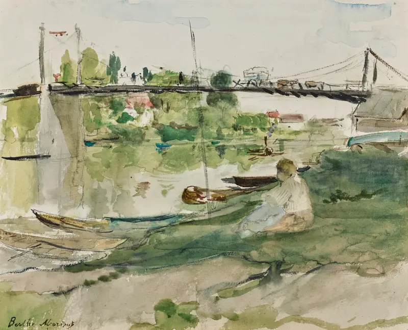 Le pont sur l’Oise av Berthe Morisot
