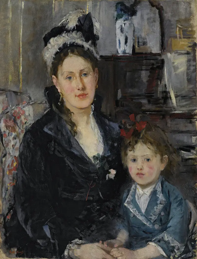 Porträtt av fru Boursier och hennes dotter av Berthe Morisot