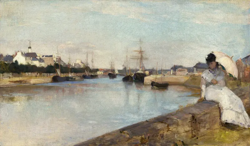 The Harbor at Lorient av Berthe Morisot